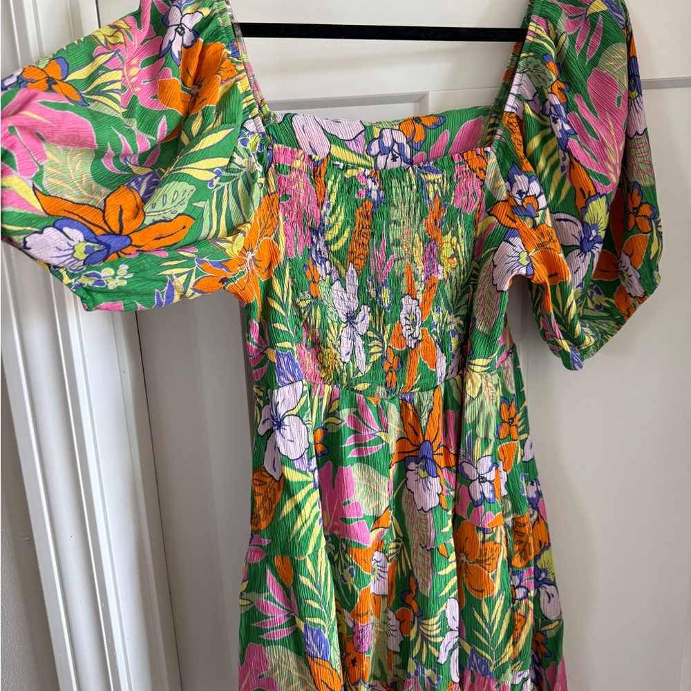 Easel Multicolor Smocked Dress size Large